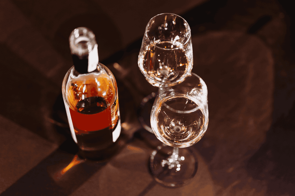 Wine bottle with glass image