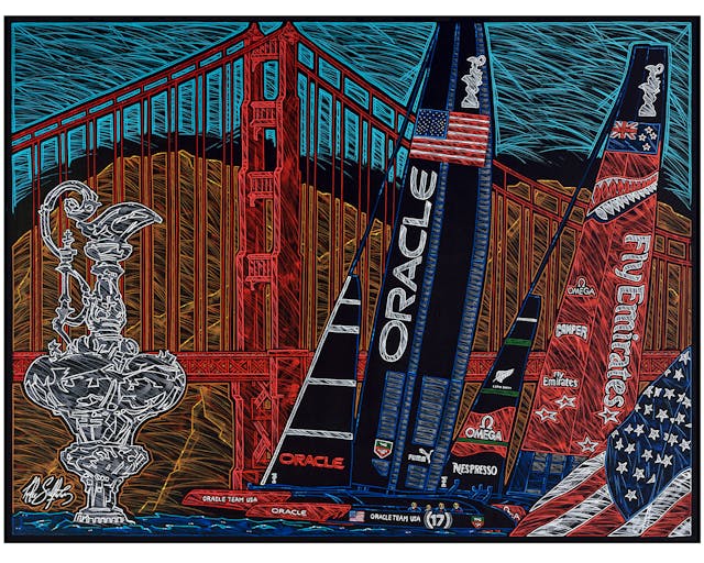 "ORACLE AMERICA'S CUP" Acrylic On Canvas - Image